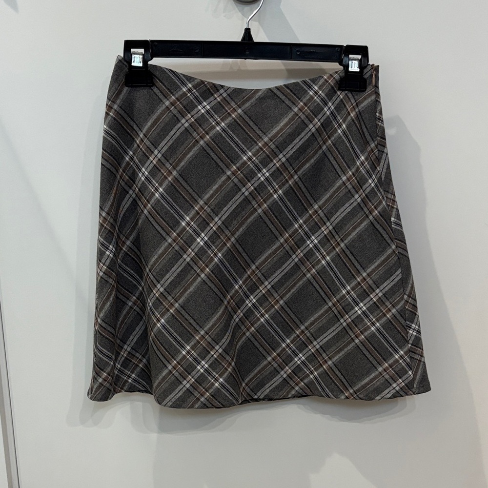 Musier Paris Grey Plaid Skirt